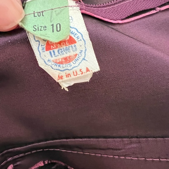 Vintage Union label Purple cold shoulder ruffle neck evening dress size 10 - Picture 8 of 9